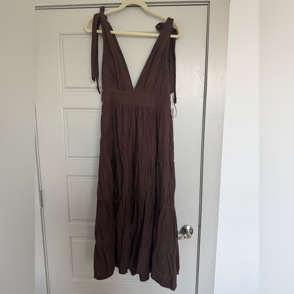 House of Harlow 1960 Brown Tiered Maxi Dress
